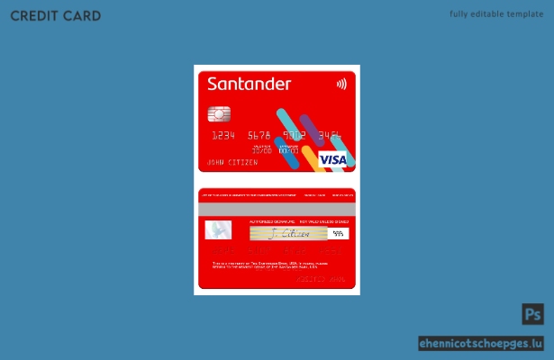 USA Santander Bank Visa-Karte – Beispielvorschau